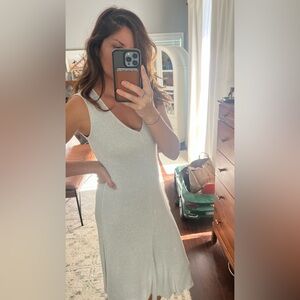 Zara Silver Sparkly Flowy Knit Midi Dress M